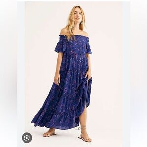 Free people Barclay off-shoulder floral tiered dress